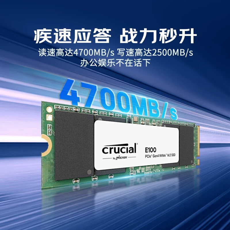 Crucial E100 480G 1T 2T M.2 NVMe PCIe4.0*4 SSD
