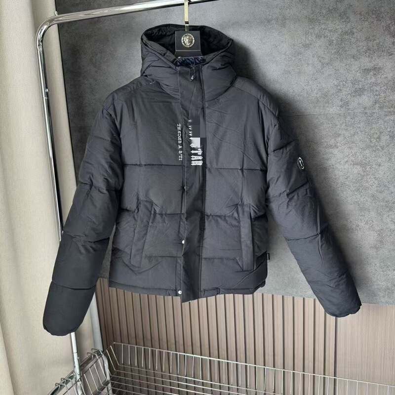 European and American Cross-Border Men's Clothing Trapstar High-Quality Thick Cotton Jacket with Hood, Front and Back Embroidery, Letter Sleeve Patch Jacket