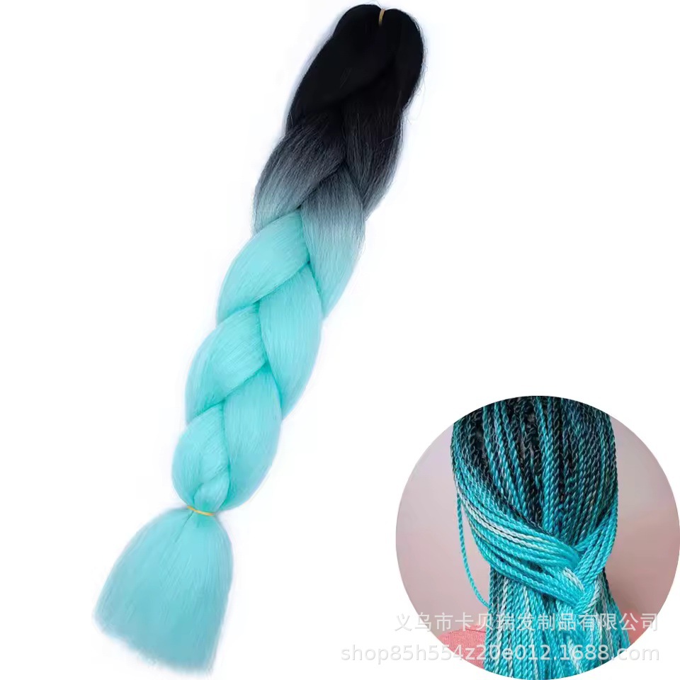 Xuchang pelucas al por mayor seda de alta temperatura teñido africano gran trenza jumbobraid fibra química colorida trenza sucia venta caliente
