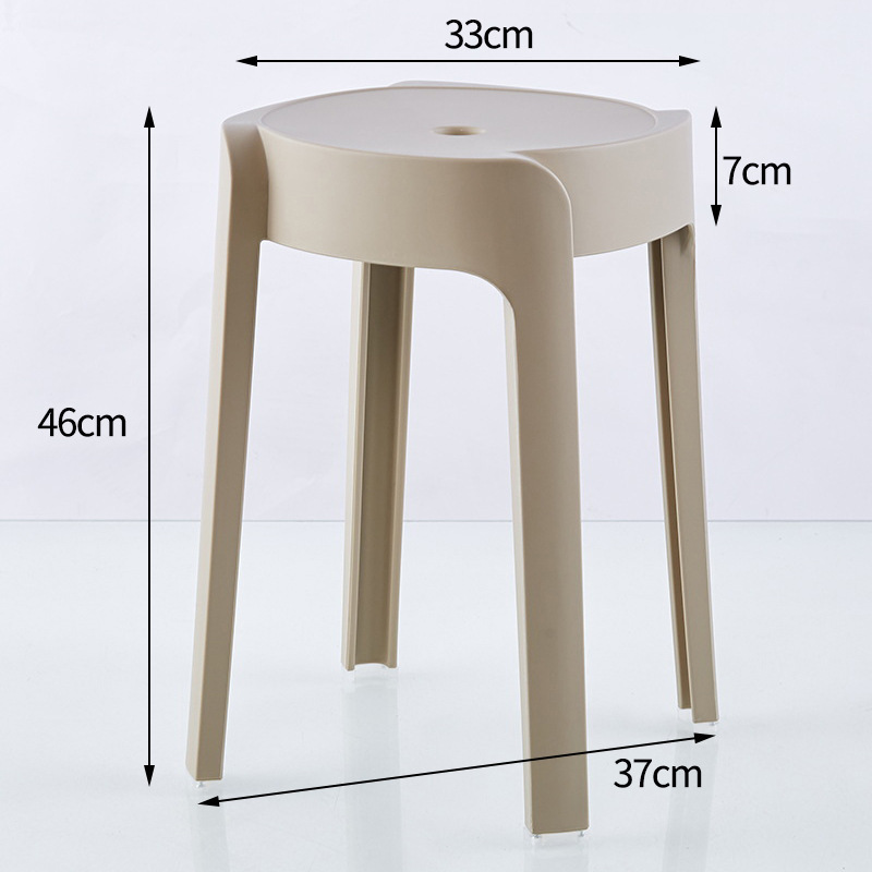 Taburete de plástico casero se puede apilar y engrosar, taburete de ciclón, taburete moderno simple, taburete de mesa de comedor, taburete de ciclón redondo alto