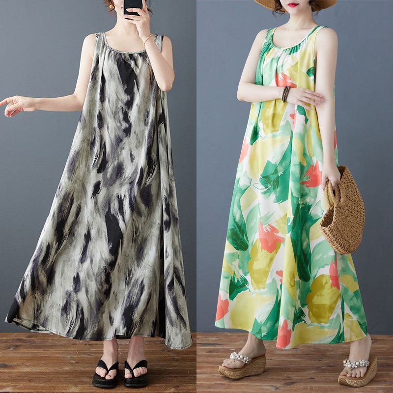Japanese brand shiffon long dress sleevless