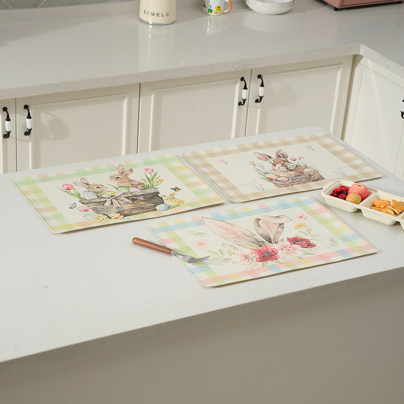 Cross-border Pastoral Style Placemat Potted Peter Rabbit Table Mat Waterproof Anti-fouling Thermal Insulation Table Mat Washable Table Mat Cross-border Pastoral Style Placemat Potted Peter Rabbit Table Mat Waterproof Anti-fouling Thermal Insulation Table Mat Washable Table Mat