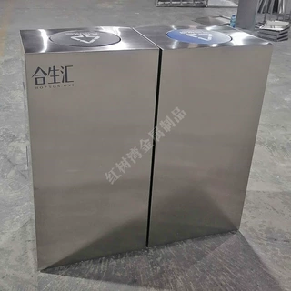 商用写字楼商超组合式不锈钢分类垃圾桶摇摆盖侧开门果皮箱厂定制