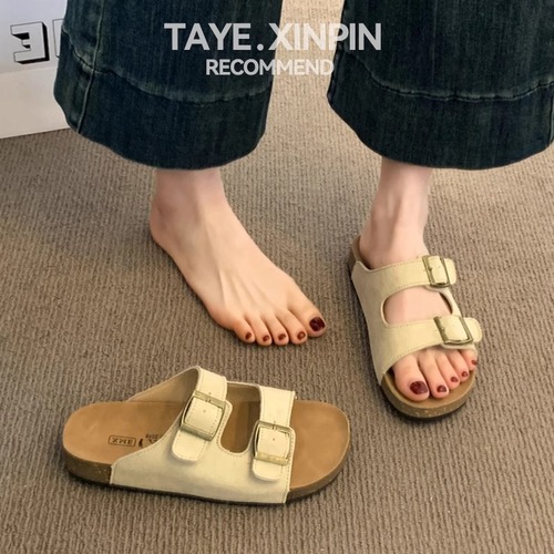 Boeken Slippers for Women - Summer Outerwear 2025 Semi-Thong High-Heeled Sandals Beach Versatile Fashion Flip-Flops