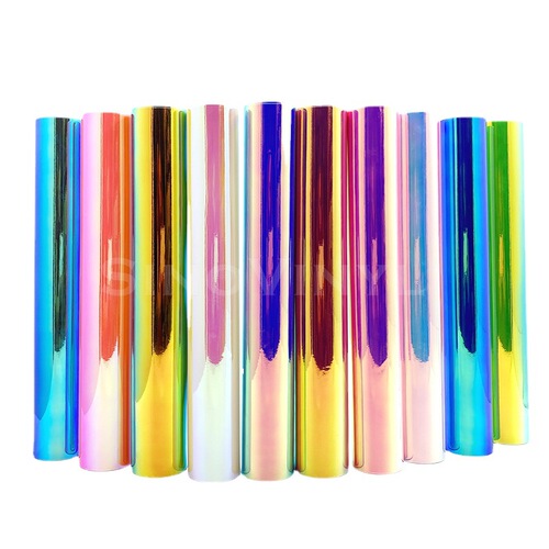 Rainbow shimmering electroplating engraved holographic laser instant adhesive vinyl decal full-color car sticker car wrap sticker