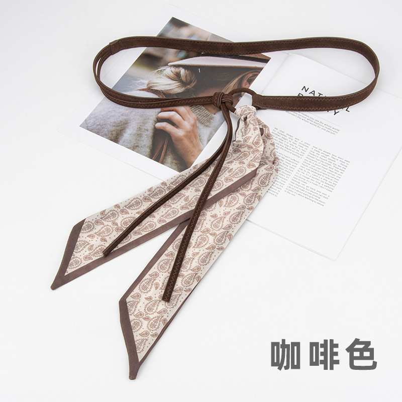 丝巾腰带配饰打结款女士搭连衣裙丝带PU腰链复古美式牛仔裤带女生|undefined