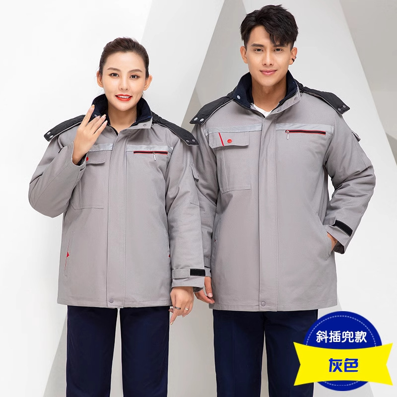 invierno de algodón grueso ropa de trabajo de algodón antiestático chaqueta de algodón de mediano largo soldador eléctrico ropa de algodón de protección laboral