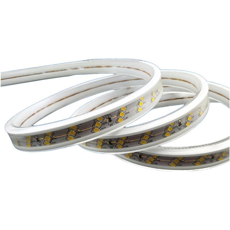 Tela de luz de 220V 5730 colorido resaltado tres colores al por mayor 2835 exterior flexible impermeable decoración del hogar cinturón de luz LED de interior