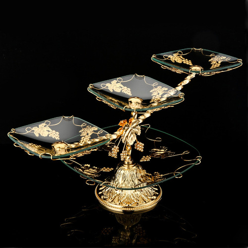 European-style fruit tray for home living room coffee table creative fruit bowl multi-layer light luxury exquisite wedding snack tray decoration wholesale