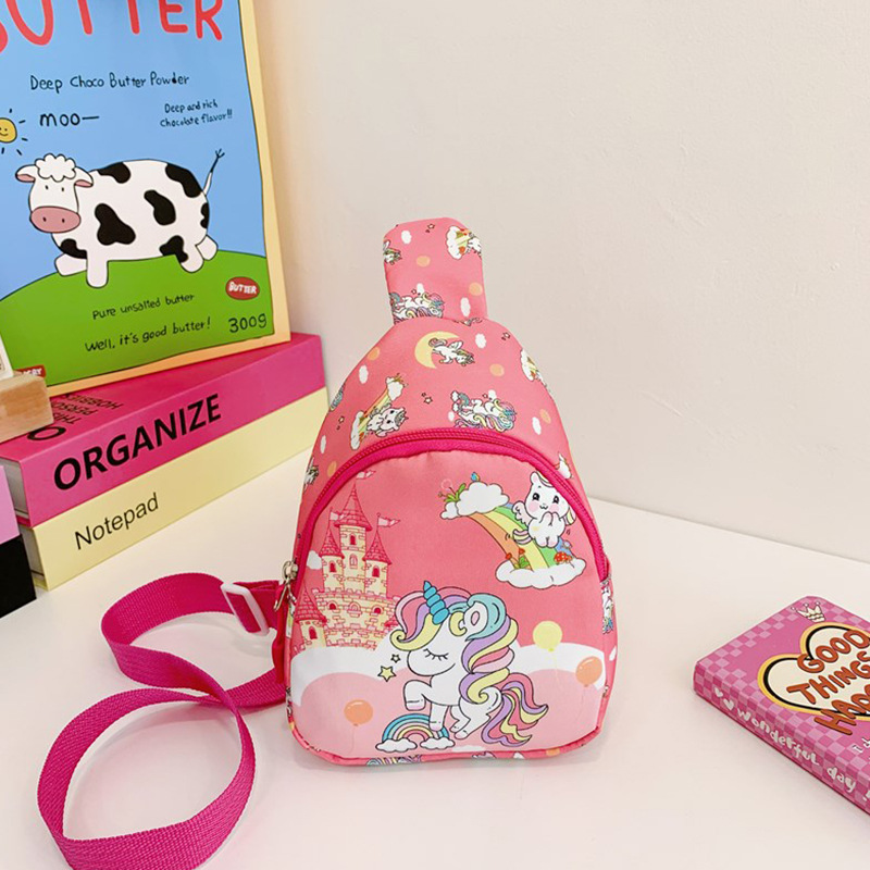 Ventas transfronterizas calientes bolsos de pecho para niños nuevos unicornios de dibujos animados bolsos de cambio bebés lindos bolsos mochilas de chicas pequeñas