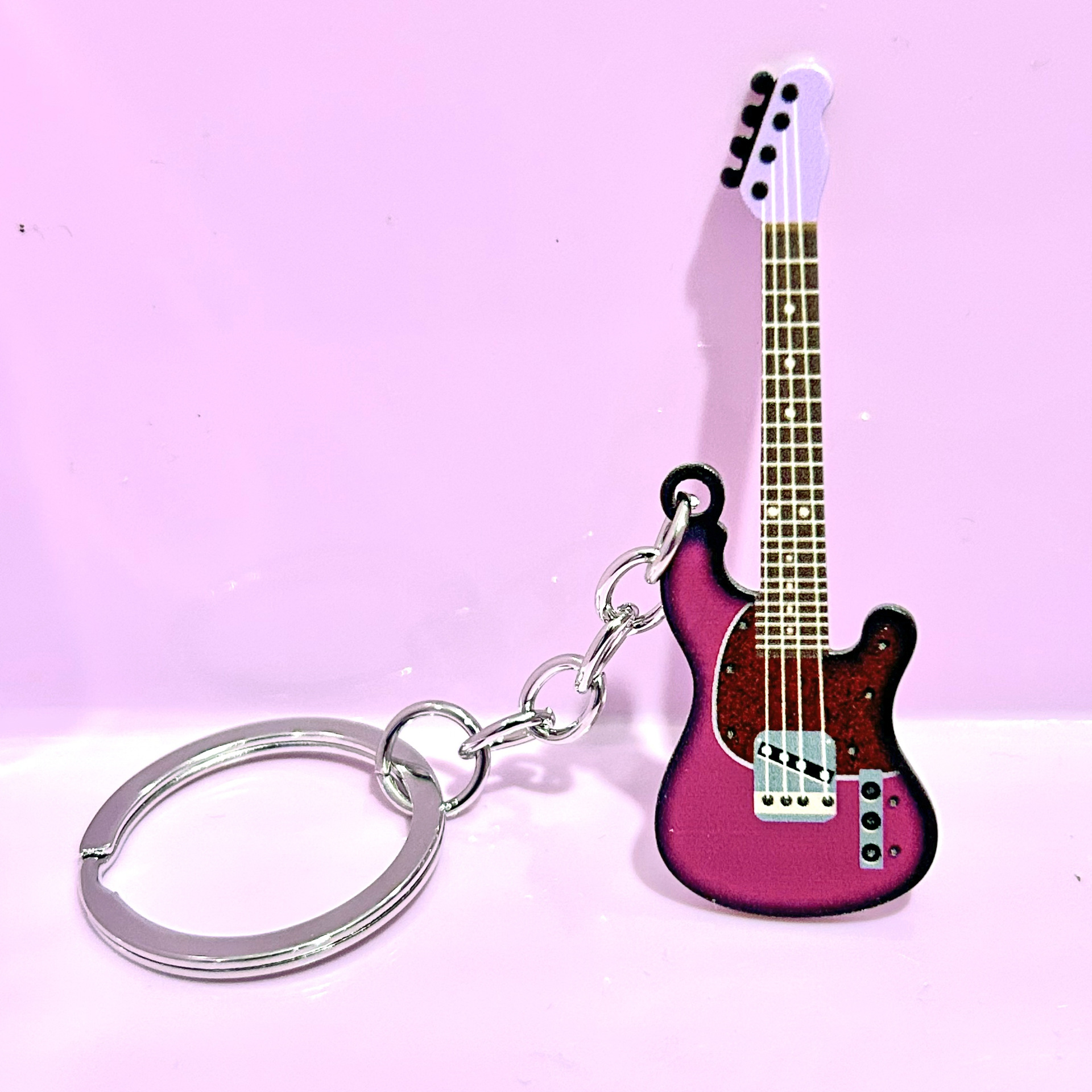 Holiday, Daily Occasion Stainless Steel Material 1 Piece Hip-Hop Color Block Stainless Steel Printing Keychain