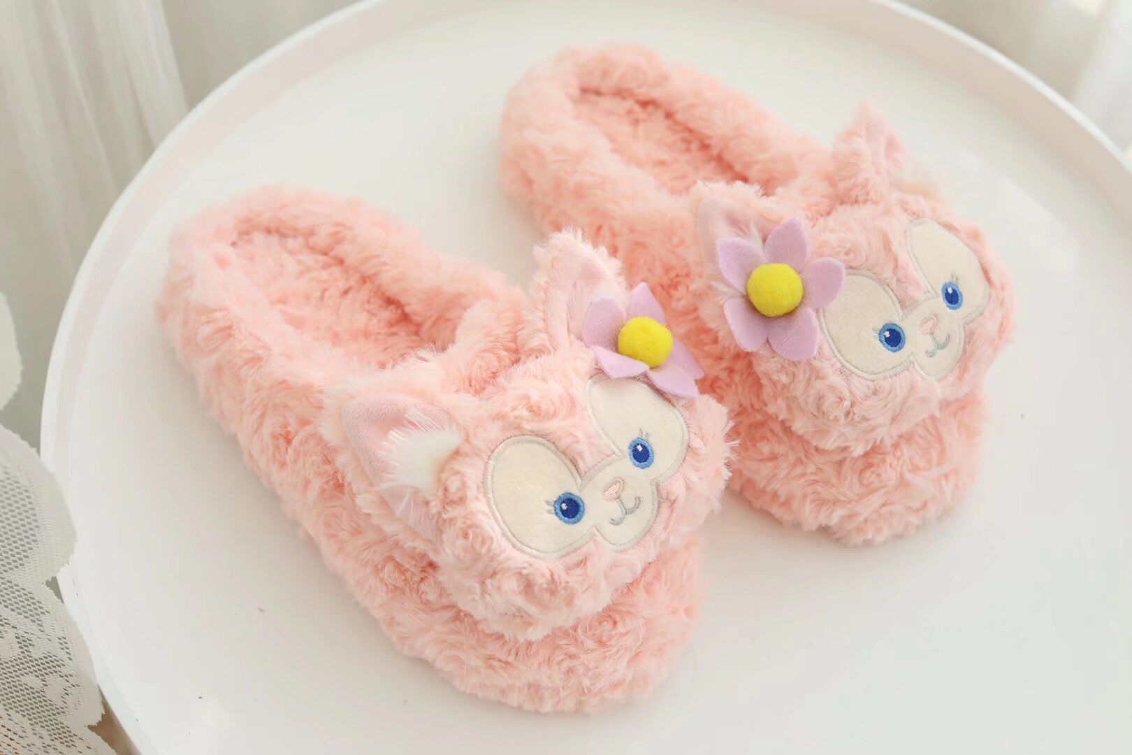 智贝主图_3冬季可爱粉色小狐狸棉拖鞋毛绒卡通家居棉拖鞋女加