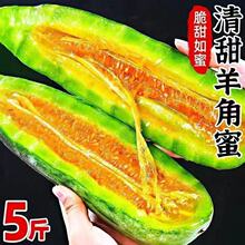 【一件代发】山东羊角密甜瓜新鲜薄皮蜜瓜水果蜜瓜脆甜 鲜果代发