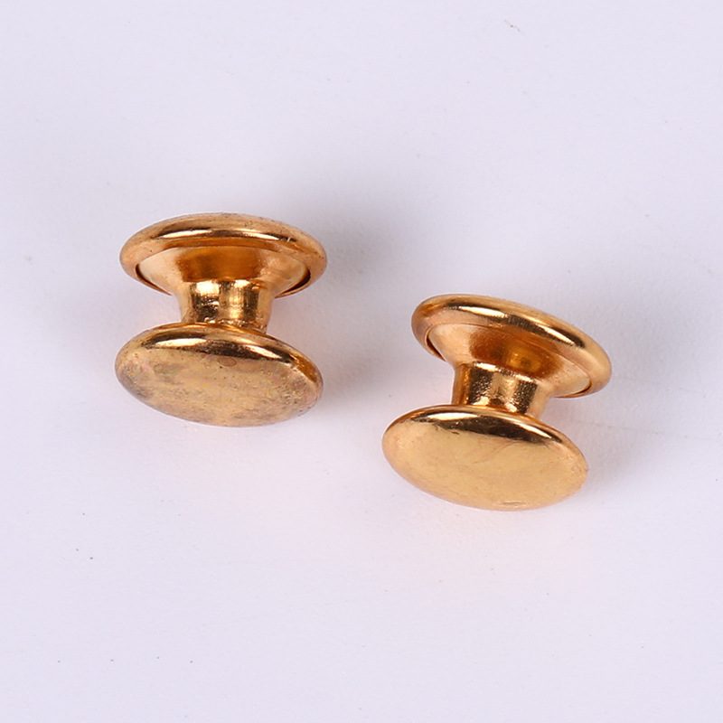 Remaches metálicos de imitación oro de doble cara, correas para bolsos, accesorios para cinchas, botones a presión, botones para ropa y bolsos de cuero, tachuelas redondas.