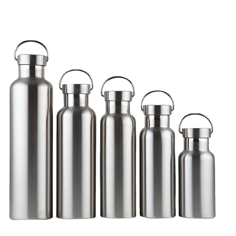 Producción y suministro de doble capa de acero inoxidable al aire libre cubierta de acero termo taza botella de deportes Comercio exterior hervidor portátil