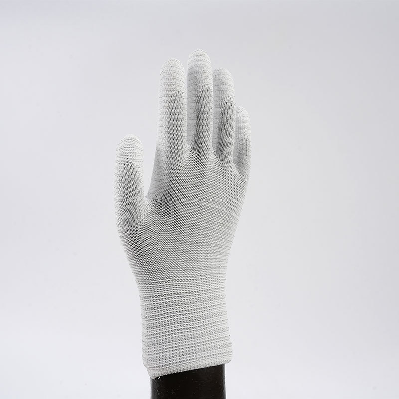 Guantes industriales con revestimiento de PU en la palma, antideslizantes, sin polvo, con revestimiento antiestático, guantes de PU para fábricas de electrónica, guantes de protección laboral