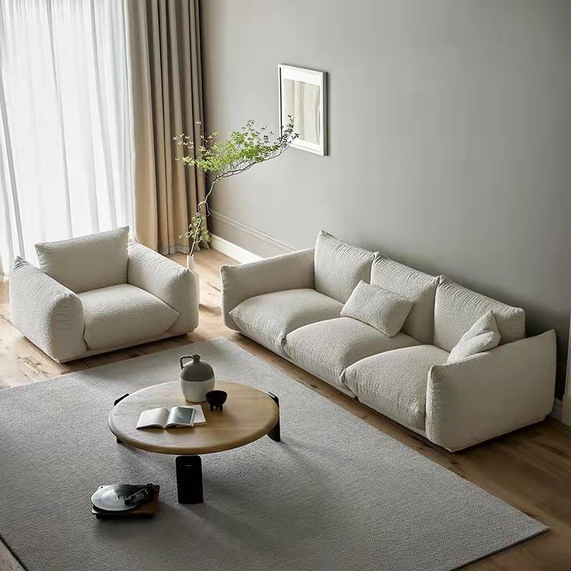 Italiano arflex diseñador pan sofá estilo silencioso ins Internet celebridad lambswool nórdico pequeño apartamento asiento doble
