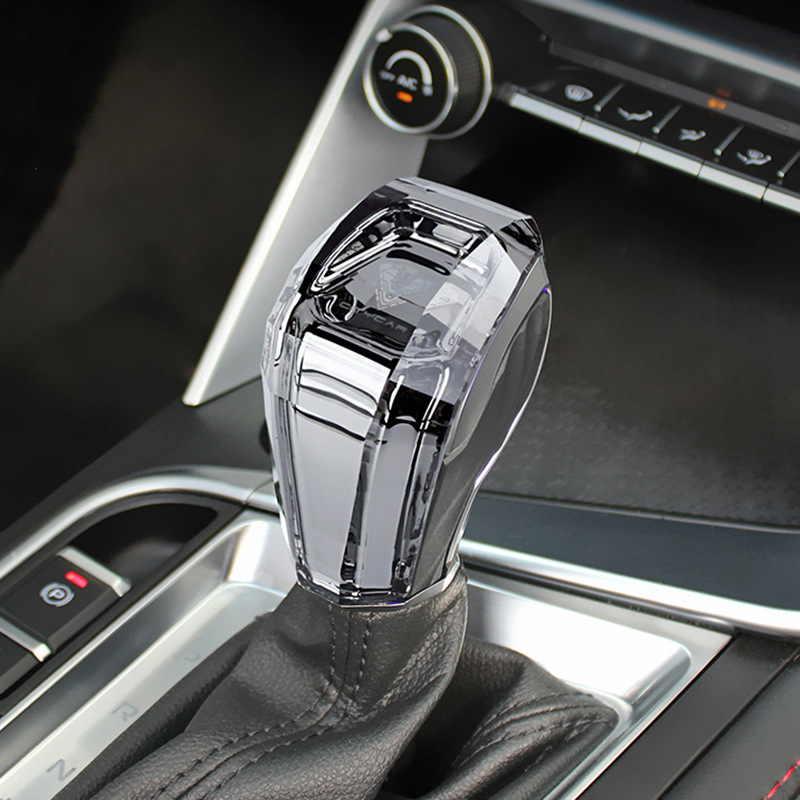 Especial transfronterizo para cabeza de engranaje de coche con botones cabeza de engranaje de cristal palanca de cambio luminosa cabeza de bola