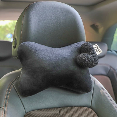 Headrest Pillow, Car Seat Neck Pillow - black-black-love-single-pack
