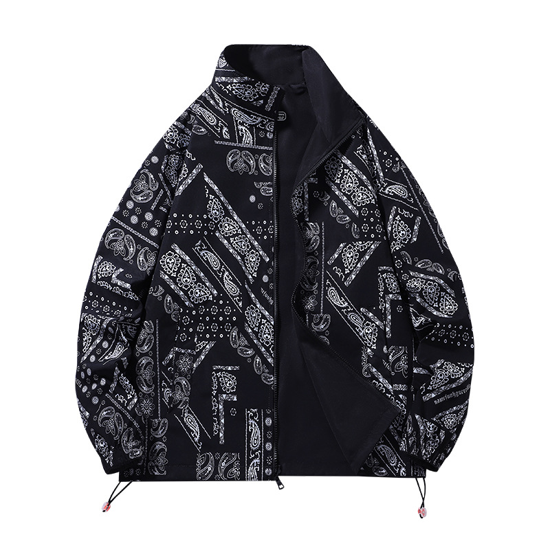 Men's Clothing exclusive jacket for men double sided baseball collar jacket autumn new style trend for men personalized full print fashion_voghion.com