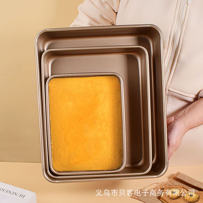 Heavy Duty Steel Non-stick Household Baking Pan for Oven Snowflake Crisp Cookies Nougat Mold Long Square Cake Pan