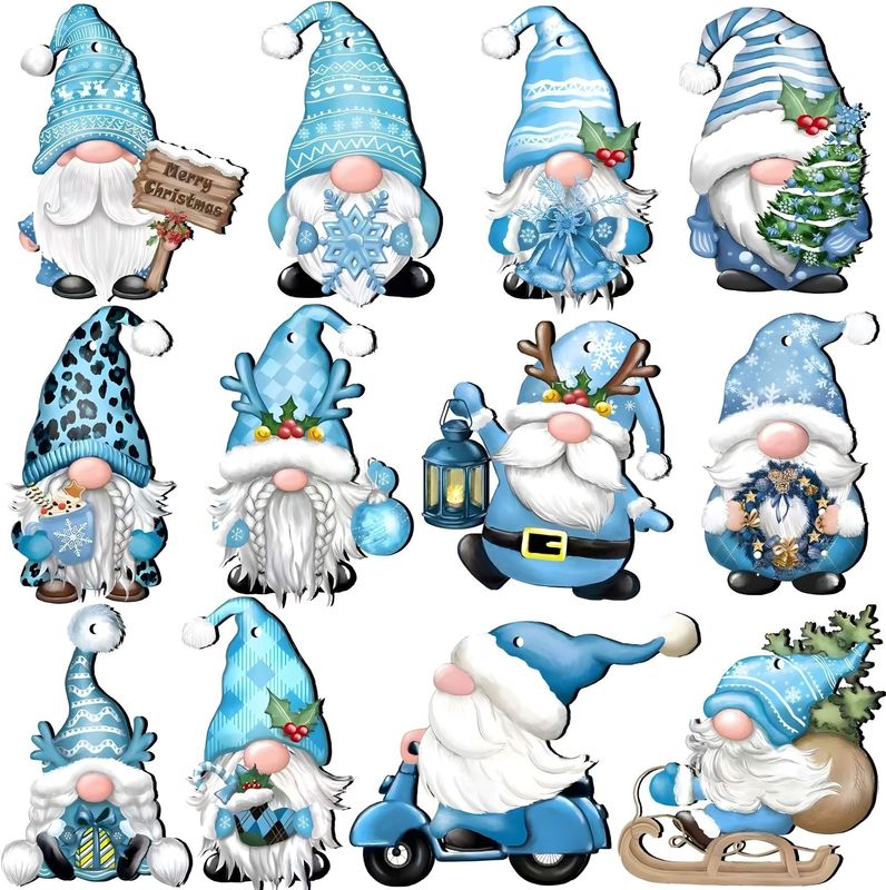 24個のクリスマスドワーフ木製オーナメントはクリスマスツリーに掛けてクリスマスデコレーションパーティー用品に使用されます。|undefined