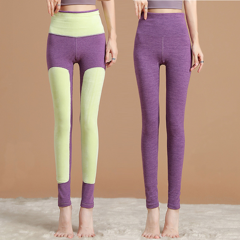 Women's De Lin Autumn Knee & Waist Support Leggings, Cation High-Waist Stretch Underwear, Boneless, Thick Warm Leggings