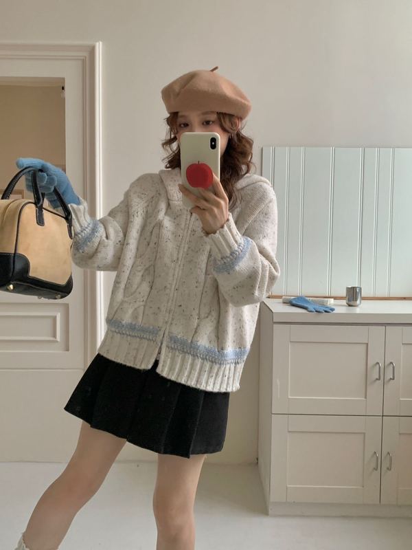 秋冬韩系穿搭针织开衫毛衣外套女2025新款时尚高级感保暖加厚上衣|undefined