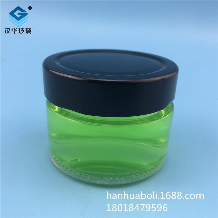 热销高盖果酱玻璃瓶辣椒酱瓶蜂蜜玻璃分装罐食品储物瓶DIY玻璃瓶