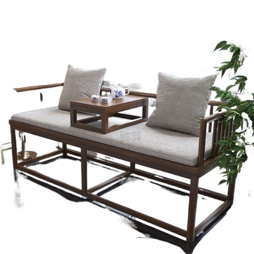 3L modern Chinese-style solid wood Luohan bed for small apartments, bed-sofa for home use, living room Zen-style sand discovery, modern minimalist princess bed for lying down