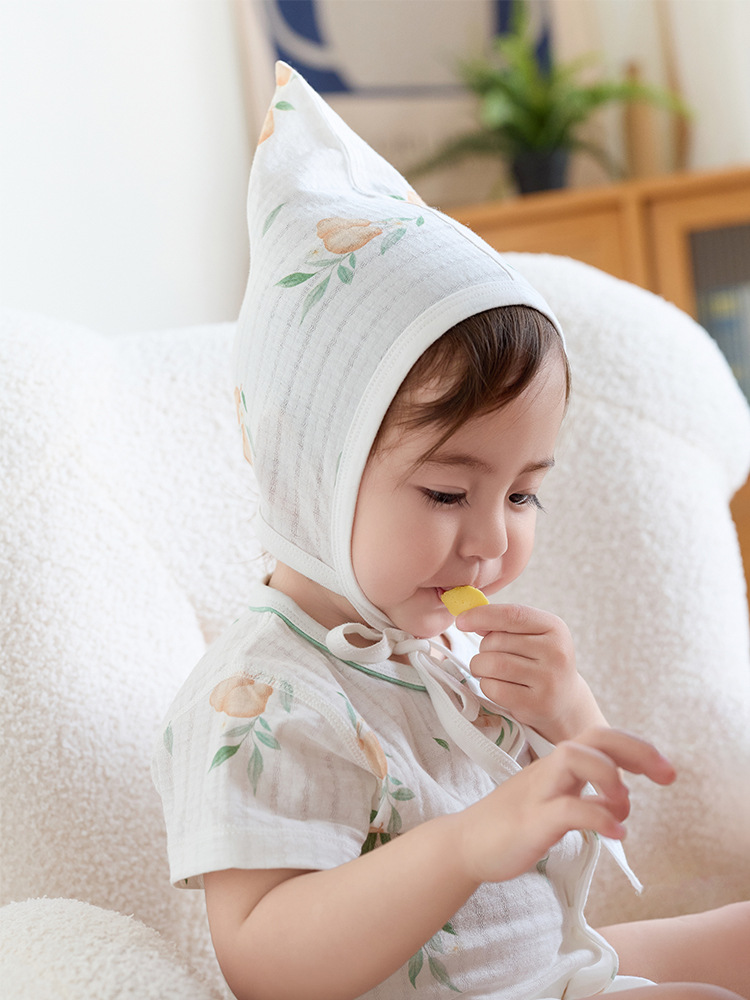 Ropa de pedo para bebé, ropa antibacteriana de manga corta para recién nacidos, mampara triangular para bebés transpirable para hombres y mujeres, una pieza delgada