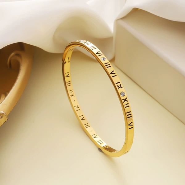 46#4mm wide hollow Roman numerals-Golden