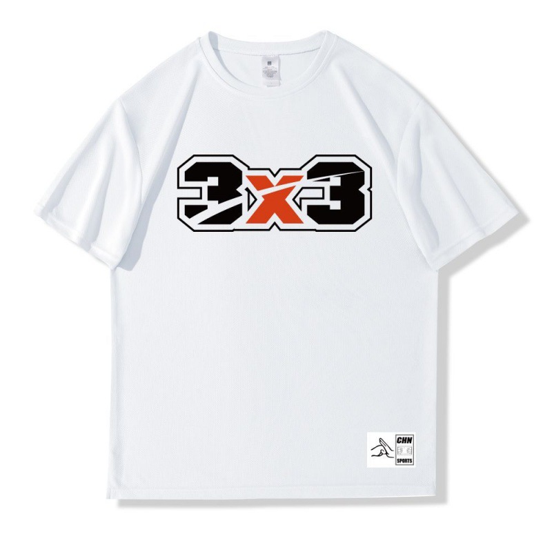하이 퀄리티 3x3 스크래치 반팔 화이트 (블랙 라벨)