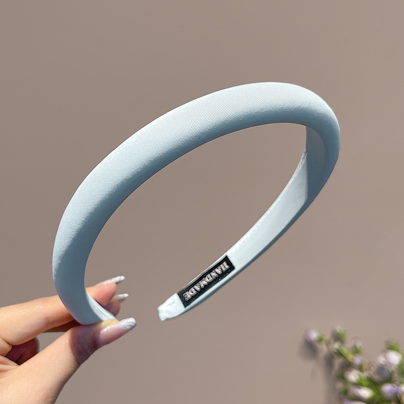 Pequeño aro de cabello azul fresco para mujeres primavera y verano estilo de cabello temperamento lavado de cara aro de cabello alto cráneo antideslizante presión tarjeta de cabello