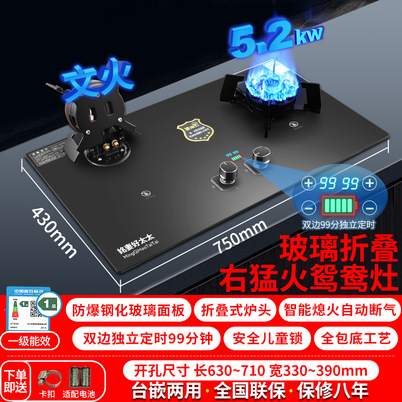 [플래그십 모델] 강화유리 + 접이식 버너 + 타이머