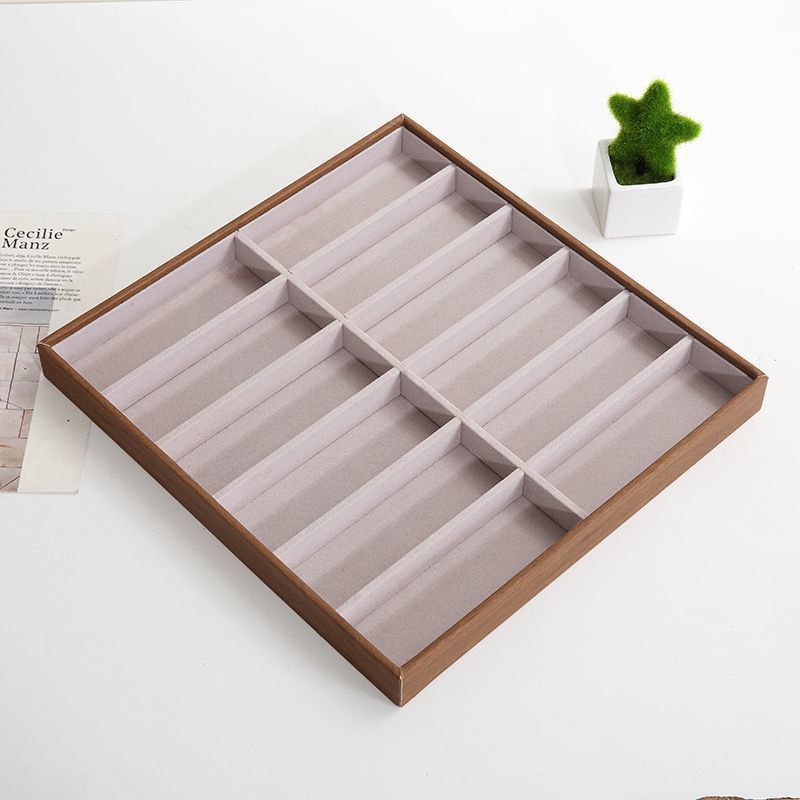 안경점 나뭇결 가죽 다중 그리드 안경 선글라스 디스플레이 스탠드 디스플레이 디스플레이 소품 선글라스 보관 상자