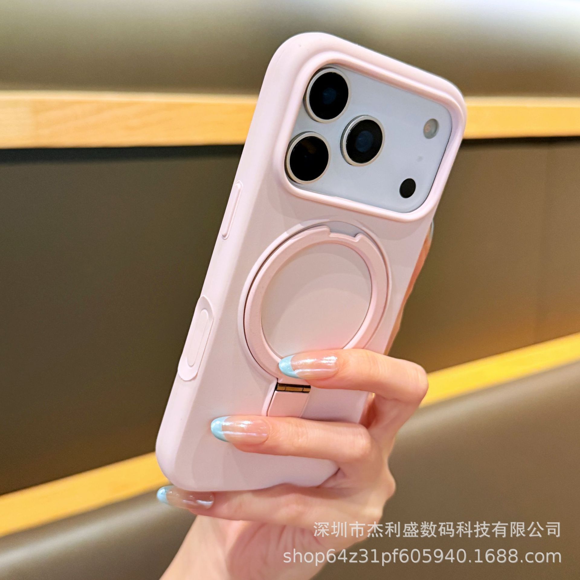 Suitable for Iphone17Promax Silicone Magnetic Phone Case Apple 16 Pure Color 15 Bracket Anti-Fall Protective Cover 14