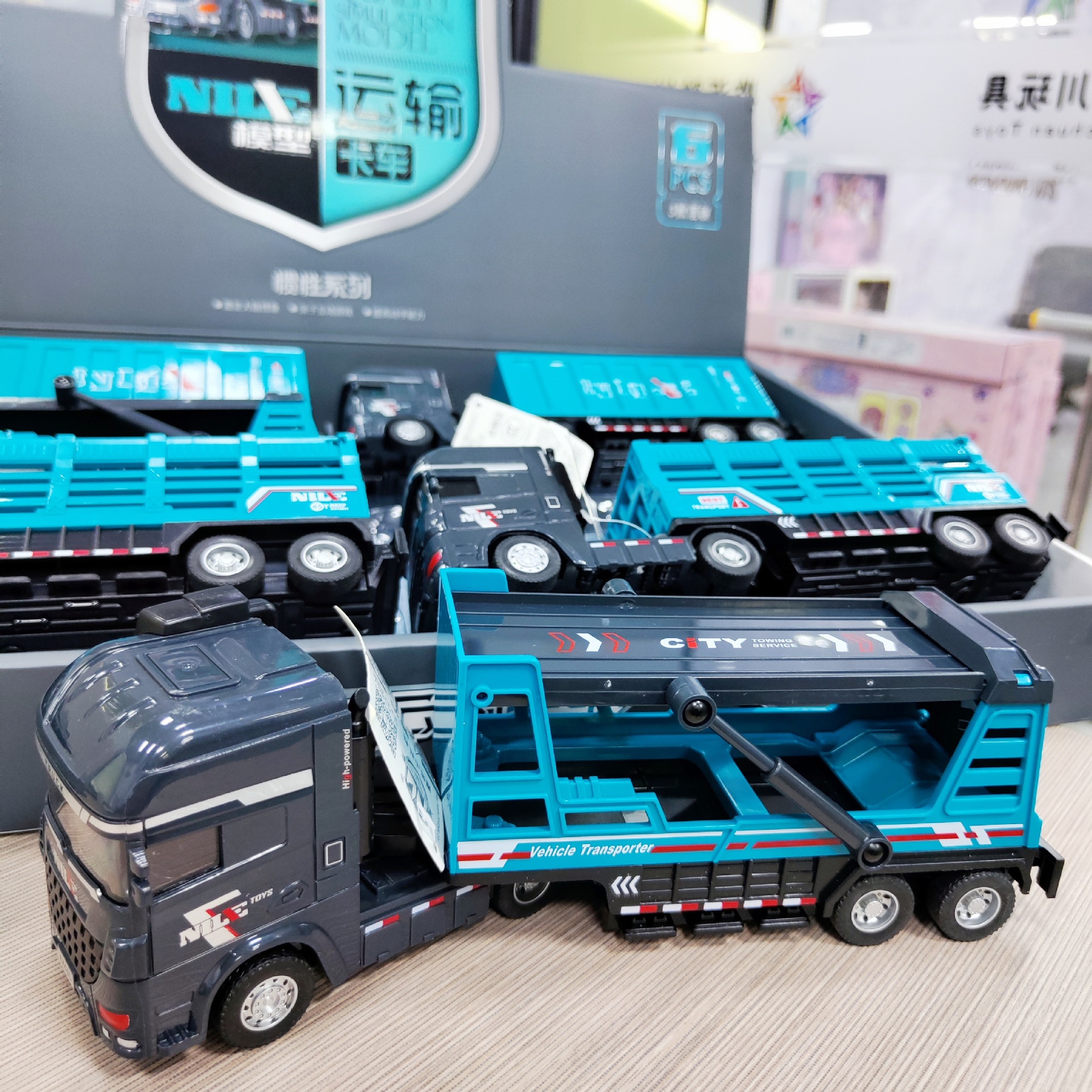 Inertial Simulation Transport Truck Trailer Truck Model Play House Boy Children's Small Toys Scenic Spot Stall Wholesale