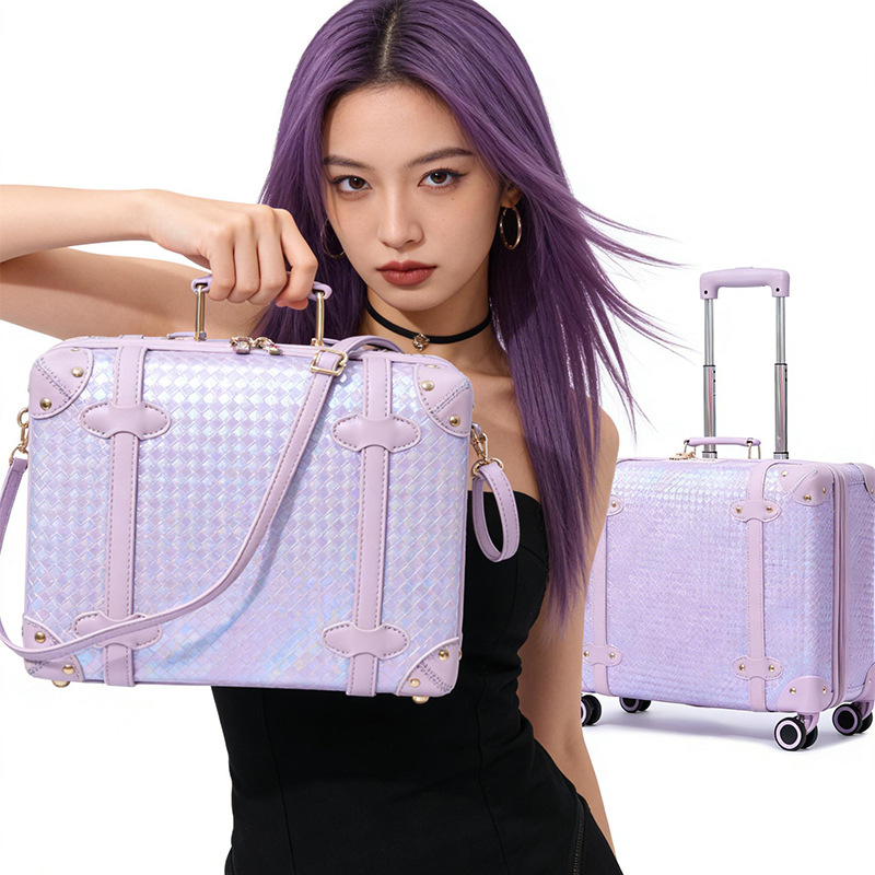 Bộ vali lồng nhau 20+24 inch màu tím nhạt, nhẹ, có khóa số — màu tím nhạt chi tiết 6