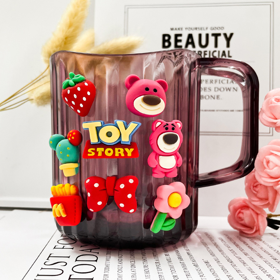 Taza de enjuague bucal creativa Luz de lujo lindo cepillo de dientes taza Cubo de dientes dibujos animados baño infantil taza de lavado taza de diente de estudiante engrosada