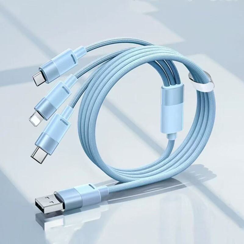 120 ワット充電器ケーブル編組データケーブルスリーインワン tpyec 超高速充電 1 対 3 携帯電話データケーブル|undefined