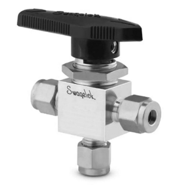 世伟洛克HC-43XS4合金C-276卡套1件式40系列3通球阀0.90Cv1/4 in.