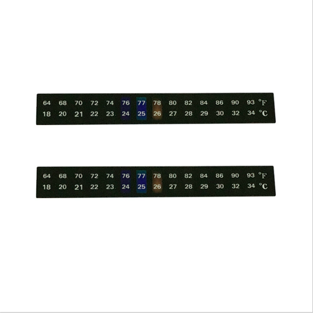Aquarium, temperature measurement sticker, thermometer, horizontal version