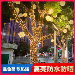 Factory Direct Supply LED Color Light String Icicle Star Vine Ball Light Outdoor Decor Tree Hanging Vine Ball Round Ball Light