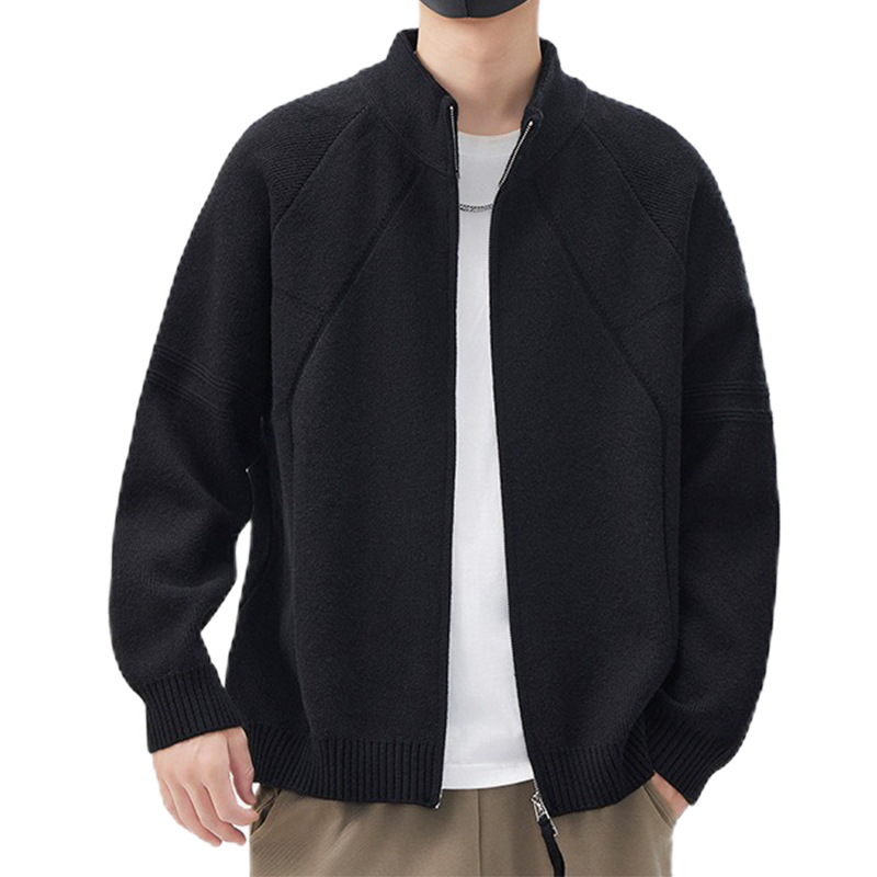 Explosiones transfronterizas de tamaño europeo suéter de cremallera doble chaqueta cardigans chaqueta suéter de punto fábrica de negocios al por mayor