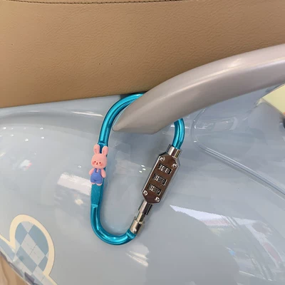 girls, aluminum alloy password: Helmet lock - aluminum-alloy-materialblue-version-blue-strap-rabbit