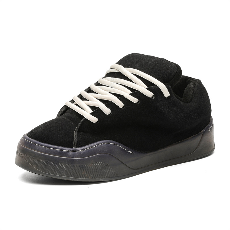 Herrenschuhe Street Fashion Dicke Sohle Super Sneaker Flacher Absatz Erhöhte Leichte Nischenbrotschuhe_voghion.com