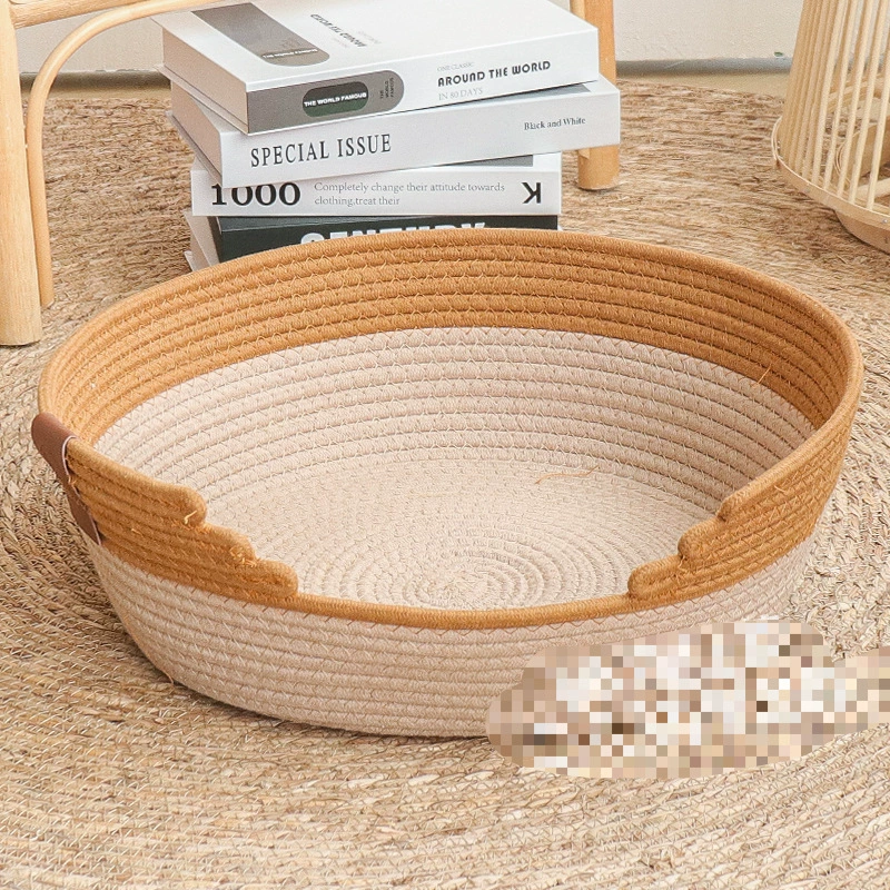 Тканое кошачье гнездо, универсальная доска для кошачьих когтей из ротанга для всех сезонов, устойчивая к царапинам, не линяющая, моющаяся принадлежности для кошек, лежанка для домашних животных