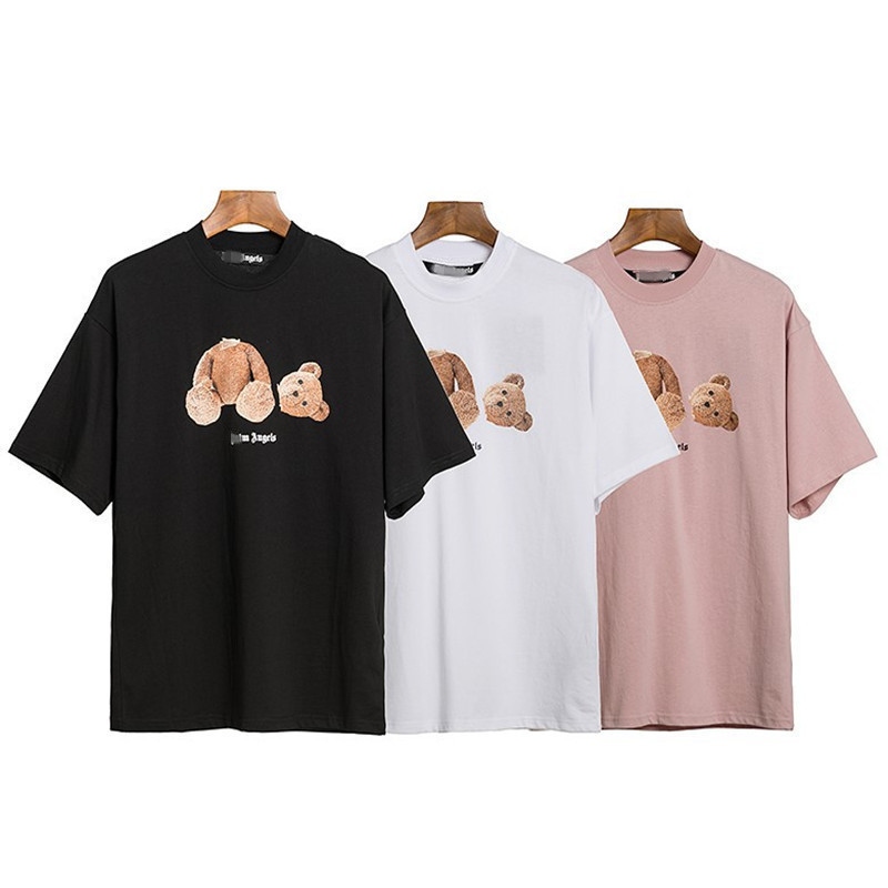 Factory wholesale fashion brand angel decapitated teddy bear printed T-shirt loose men and women ins lovers letter short sleeve