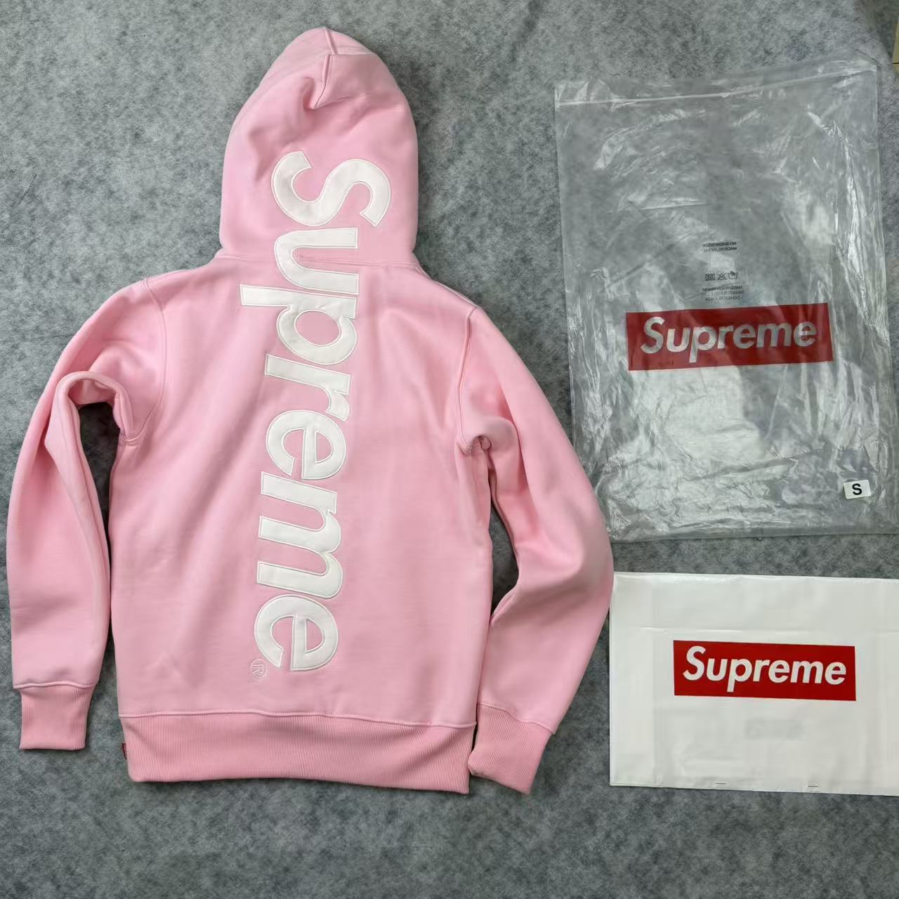 E550#classic big logo hooded sweatshirt pink / S